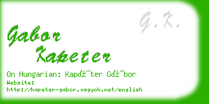 gabor kapeter business card